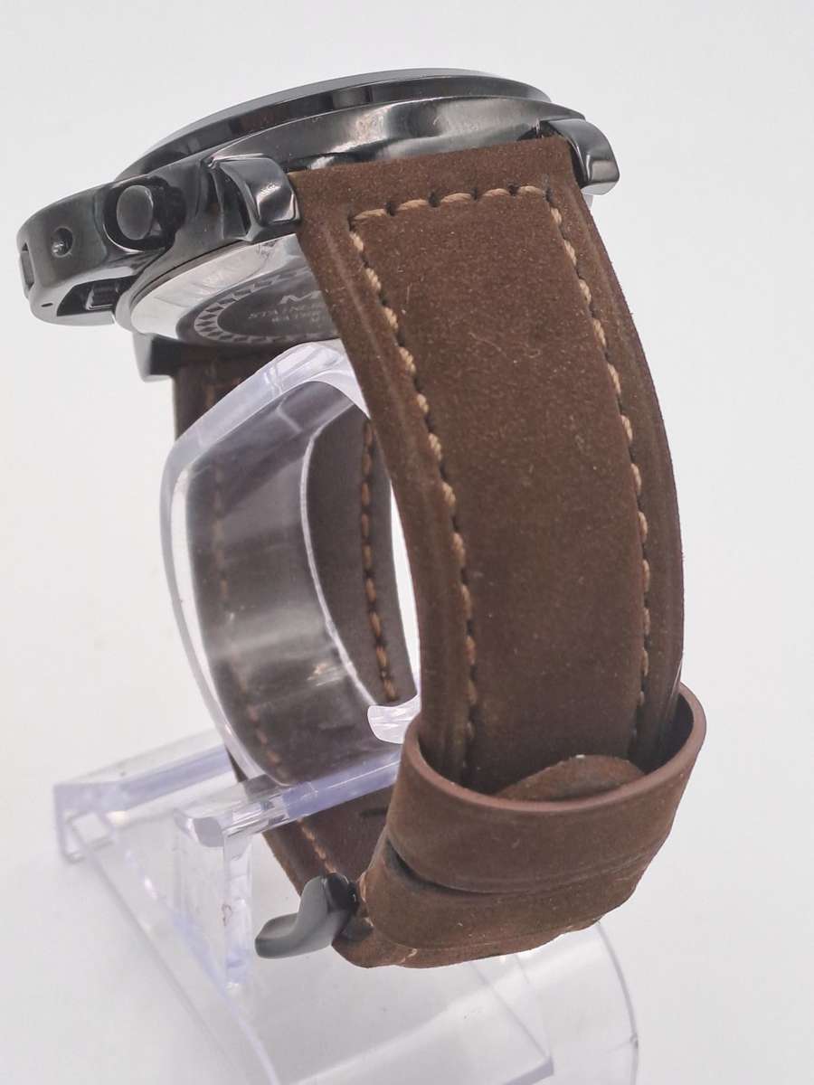 Megir Mens Quartz watch with Leather strap -Large Face-Working