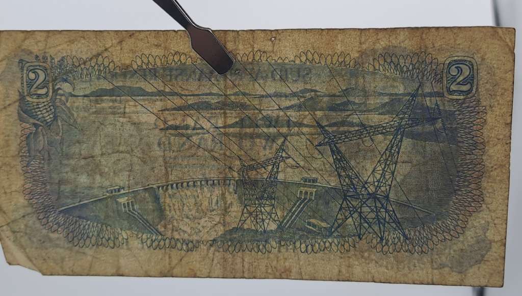 1976 TW de Jongh South Africa 2 Rand- D152-Prefix D6 -Bank Note