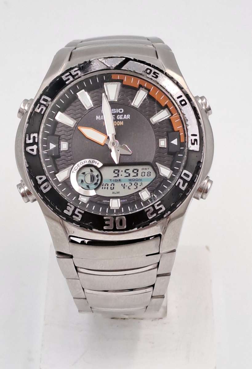 Vintage  Pre-Owned Casio Analog Digital Marine Gear AMW-710 Mens Watch -Working