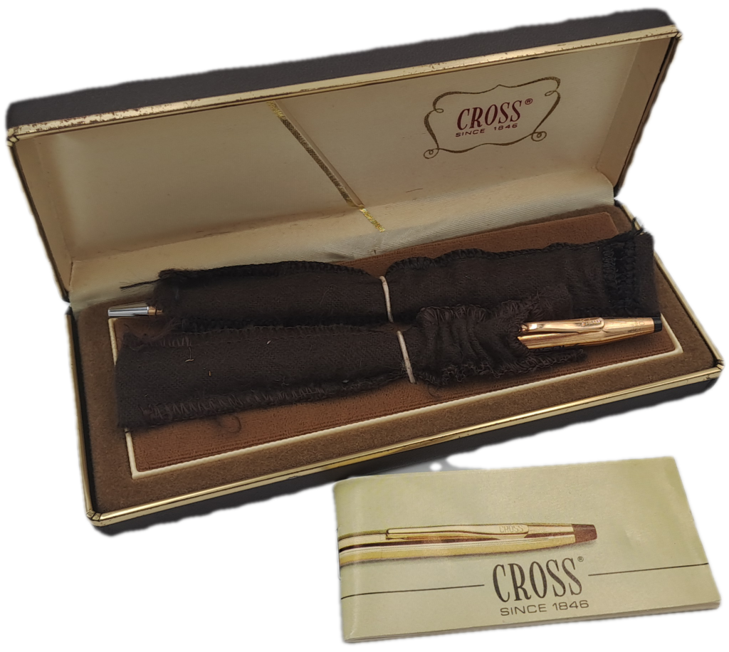 Vintage Cross  1/20 14kt rolled gold pen set Sasol 10 years Branded - In case - see condition.