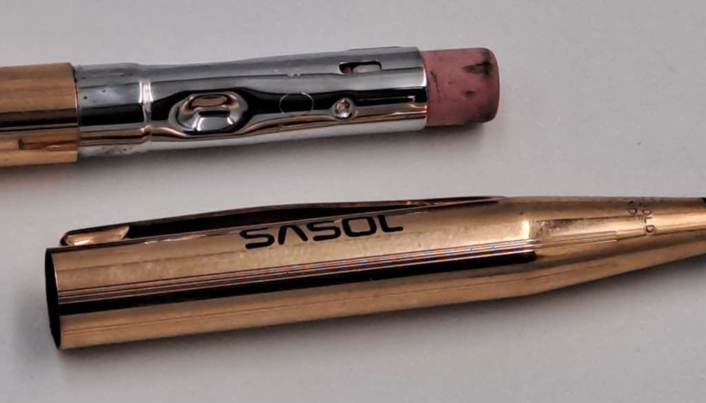 Vintage Cross  1/20 14kt rolled gold pen set Sasol 10 years Branded - In case - see condition.