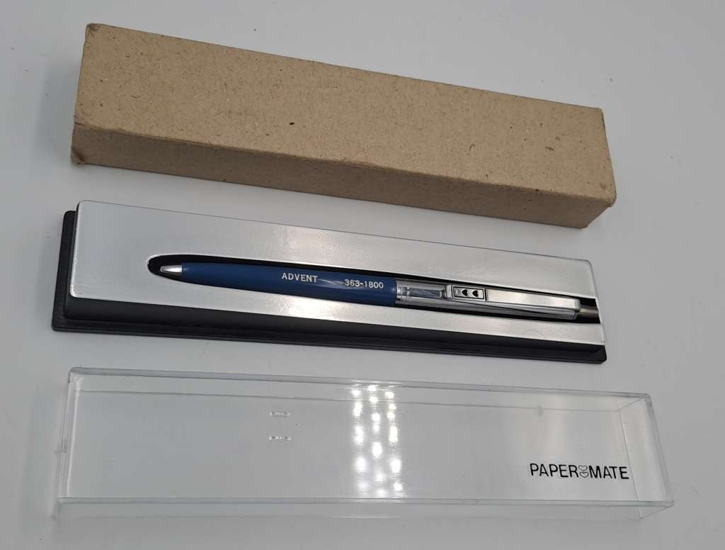 Vintage Delux power point Papermate pen still in case and Box -Branded - Made in Mexico-ink is dry.