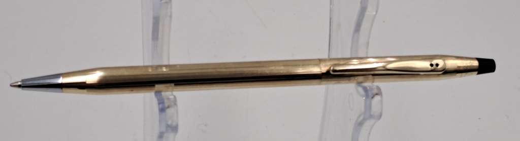 Vintage 1/20 10kt rolled gold Cross ballpoint point in Brown Hard case- ink is dry