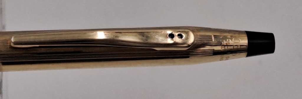 Vintage 1/20 10kt rolled gold Cross ballpoint point in Brown Hard case- ink is dry