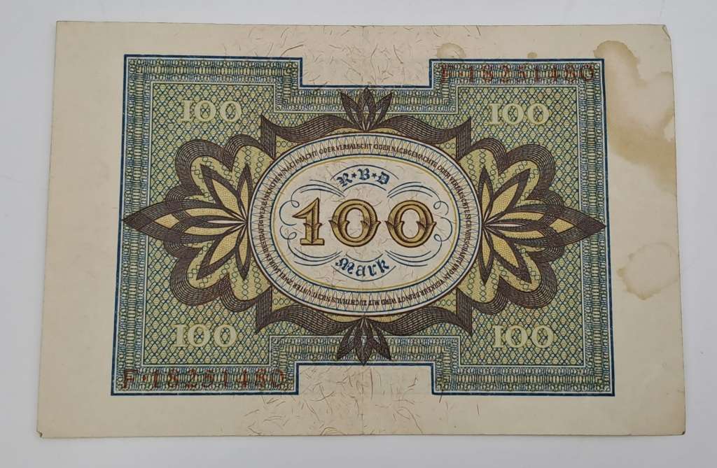 1920  Germany  Germany (1871-1948) 100 Mark Reichsbank note