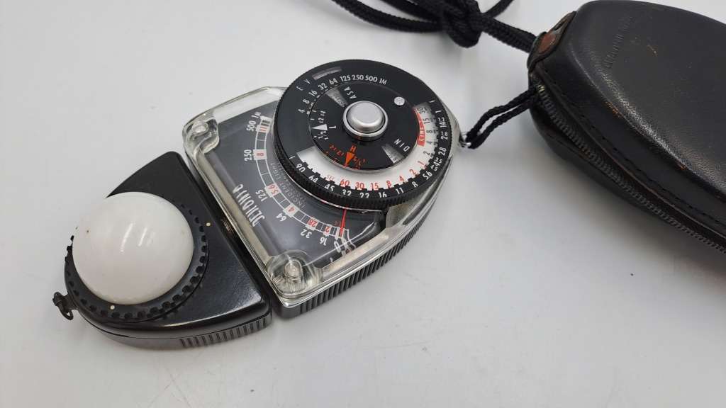 Vintage Sekonic Studio de Lux Photography Exposure meter in Pouch Model L28c2-Working