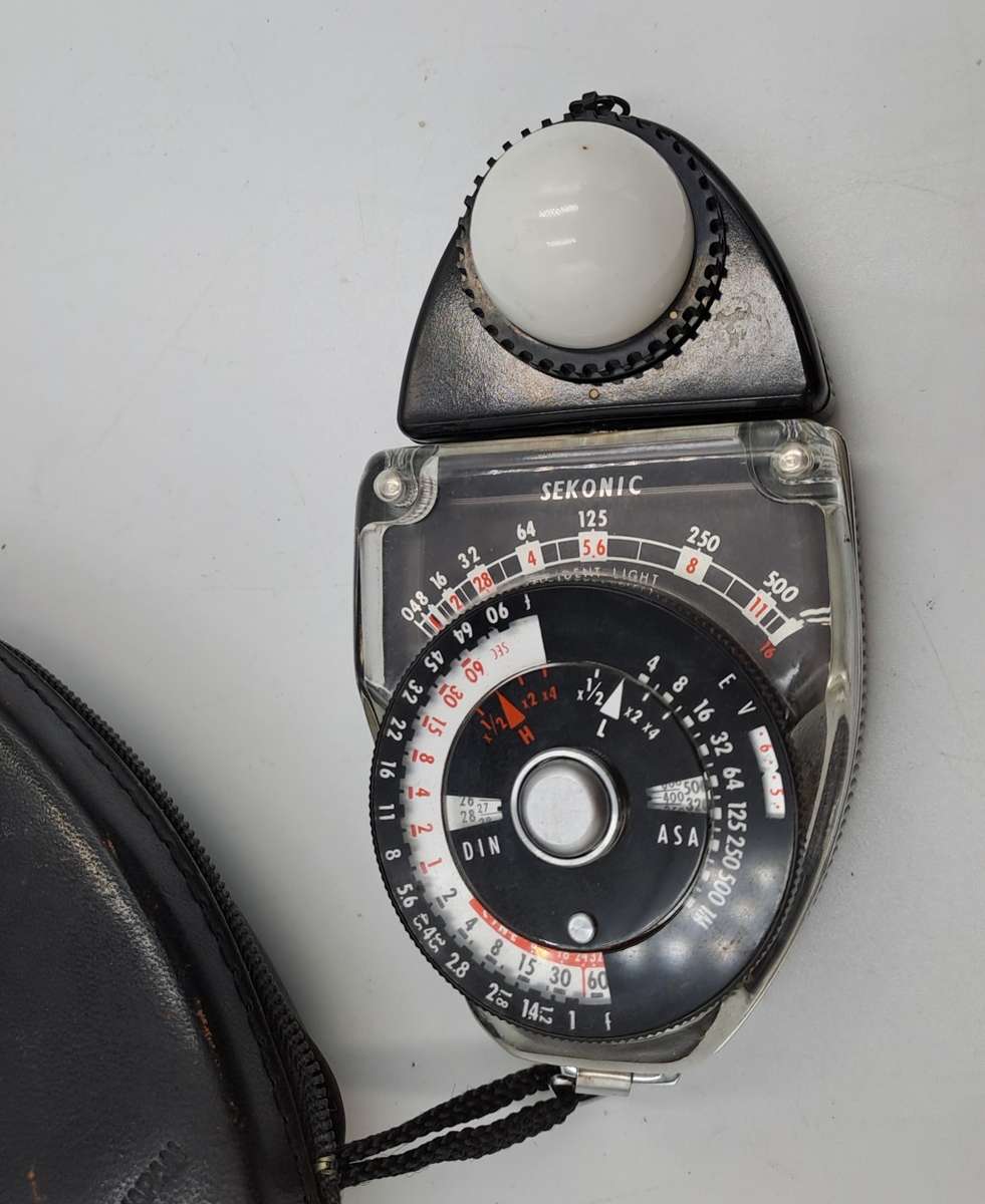 Vintage Sekonic Studio de Lux Photography Exposure meter in Pouch Model L28c2-Working