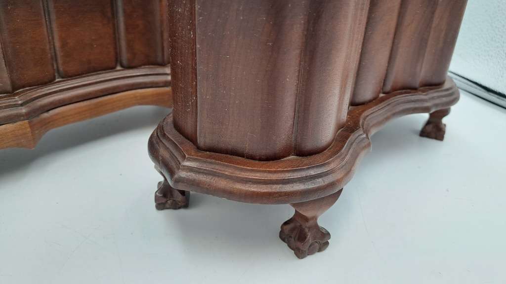 Vintage 1957 - 2 Solid Wood Jewelry Boxes Hand Made  -