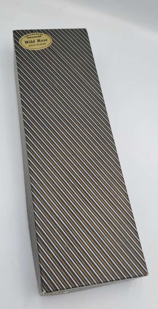 Boxed WILD ROSE Gold Plated Cake server By Greensons