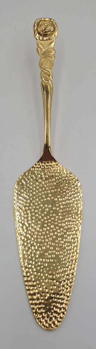 Boxed WILD ROSE Gold Plated Cake server By Greensons