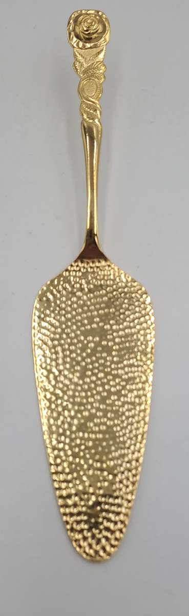 Boxed WILD ROSE Gold Plated Cake server By Greensons