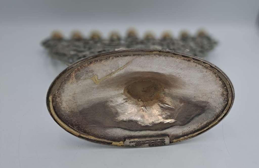 Vintage Silver Plate and Gold Plate Menorah- Tree of Life Godinger Hanukkah