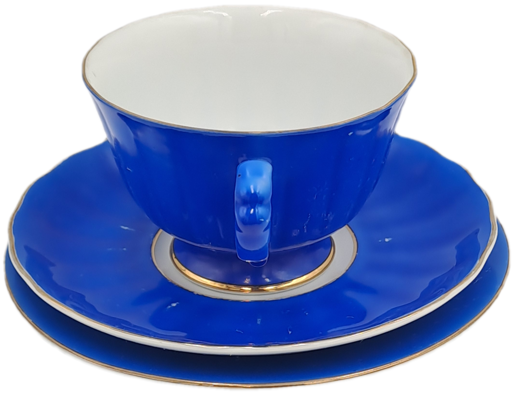 6 Vintage Trio's with M.B Stamp -Fine Bone China