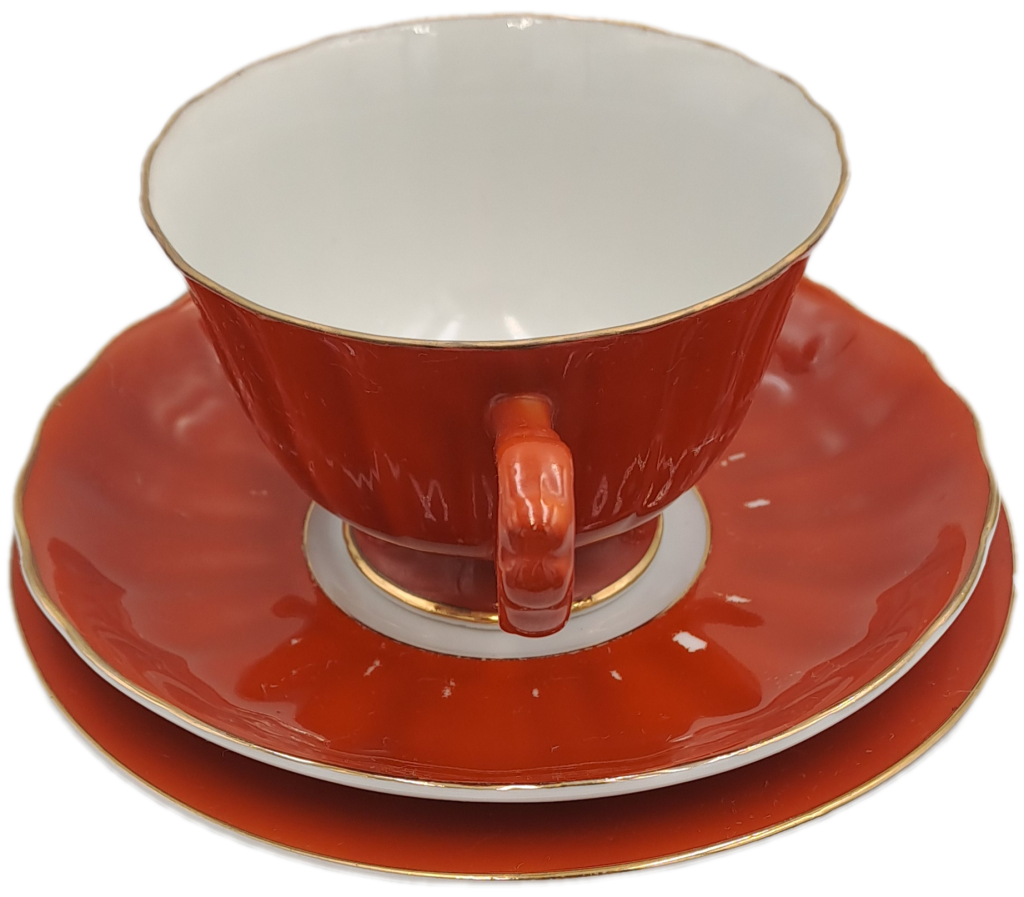 6 Vintage Trio's with M.B Stamp -Fine Bone China