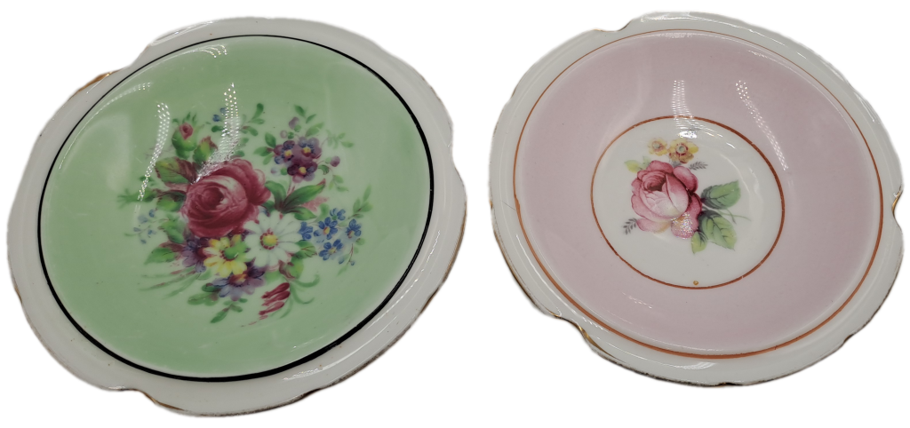 2 Vintage Paragon Fine Bone China Ashtrays - By Appointment H.M Queen and  H.M Queen Mary