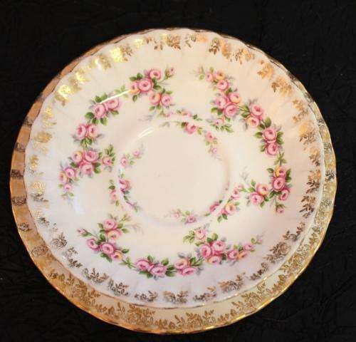 a Royal Albert Fine Bone China "Dimity Rose "Saucer and Side Plate -140mm -160mm -See all photo's