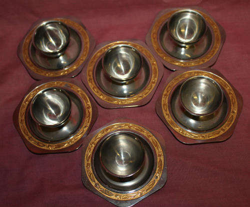 Crazy R1 Start!!!  6 Stainless Steel Egg Cups - 490g - 90mm x 35mm