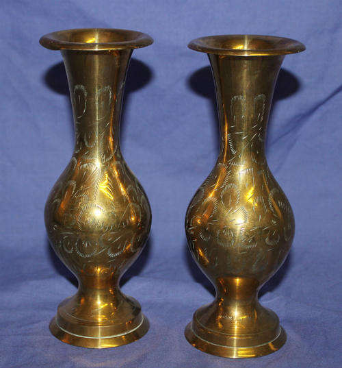 Crazy R1 Start !! 2 Brass Vases 490g - 180mm - see More