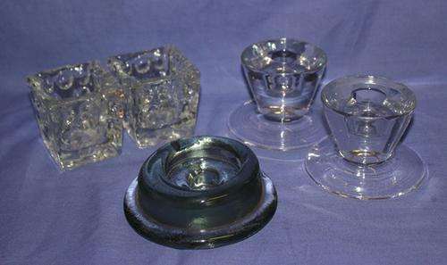 Crazy R1 Start!!! 5 x Glass Candle Holders 1.765kg   65mm