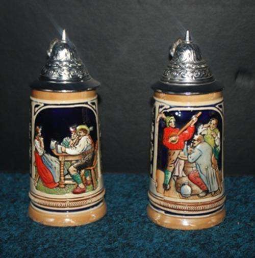 2 German Beer Steins No 2746 and 288 -  185x100mm