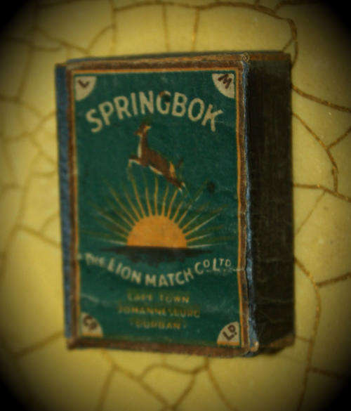 Vintage Springbok match box from the Lion Match Company LTD South Africa