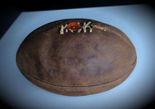 a Vintage SUPER SPRINGBOK leather Rugby Ball with bladder .