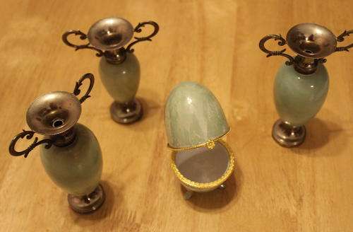 Fabriche egg and 3 vases (set of 4) see photo's