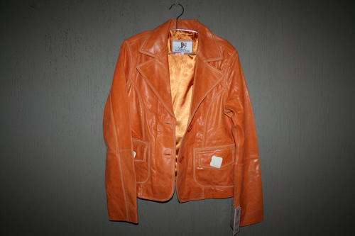 GENUINE leather jacket orange.