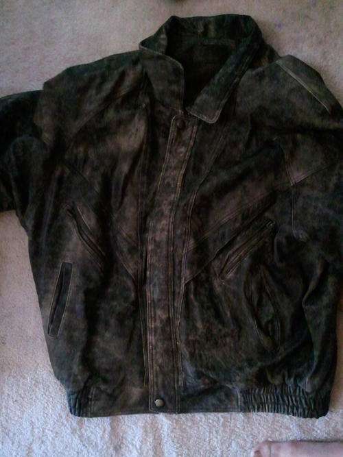 Genuine black leather mens jacket.