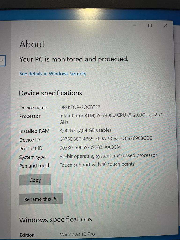 LENOVO T470s core i5 7th generation touchscreen laptop