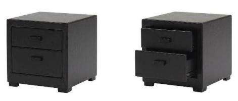 BEDSIDE TABLE | BEDSIDE PEDESTAL | BROWN BYCAST LEATHER