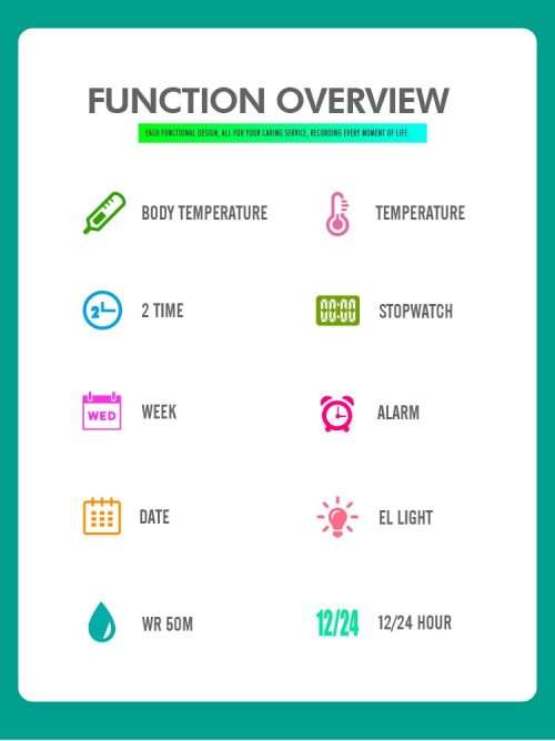 Digital Waterproof BODY TEMPERATURE MEASURING watch. Full Function, 50 m swimming safe.