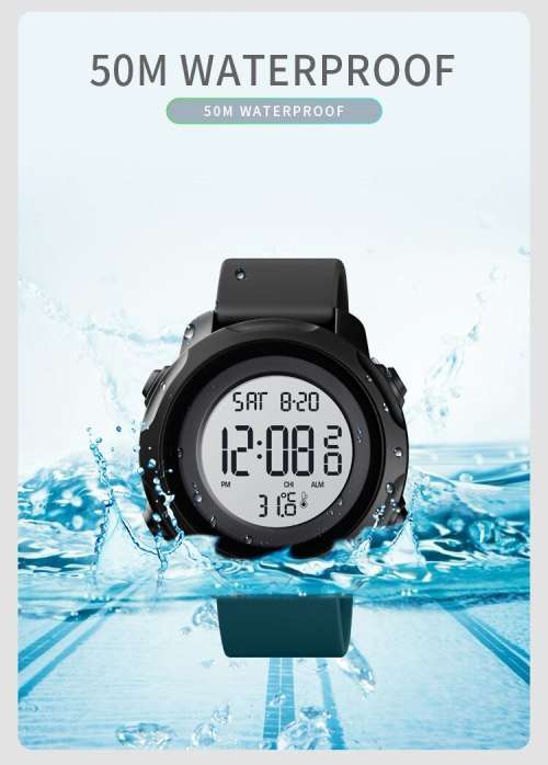 Digital Waterproof BODY TEMPERATURE MEASURING watch. Full Function, 50 m swimming safe.