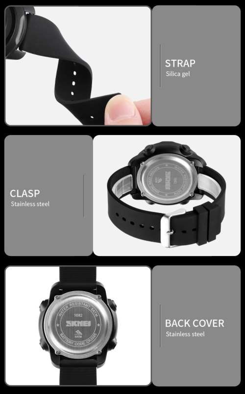 Digital Waterproof BODY TEMPERATURE MEASURING watch. Full Function, 50 m swimming safe.