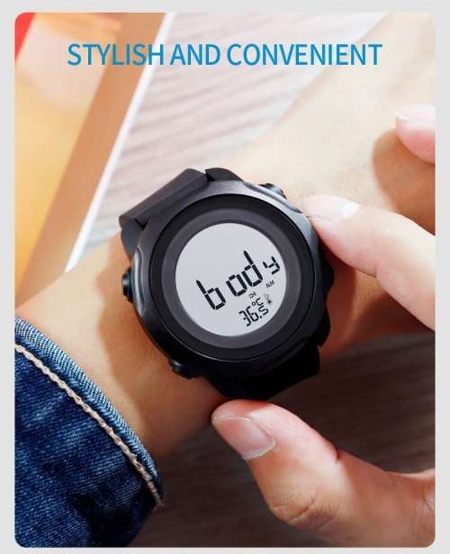 Digital Waterproof BODY TEMPERATURE MEASURING watch. Full Function, 50 m swimming safe.