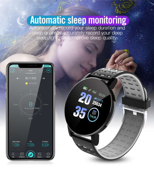 D119 Plus Kids Bluetooth Fitness Smartwatch, Heart Rate, Blood Pressure, O2, IP67 Waterproof.