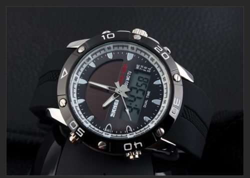 Skmei Eco-Watch Battery plus Solar Assist, Carbon footprint minimizing, waterproof, Metal Casing.