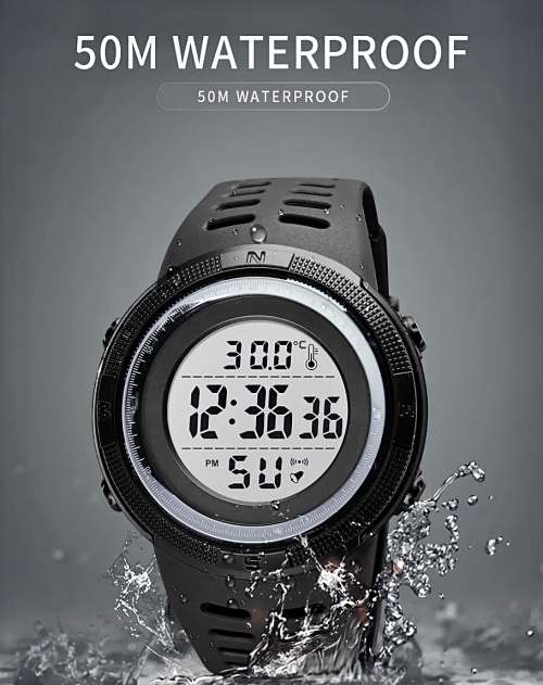 Digital Waterproof Sports type BODY TEMPERATURE MEASURING watch. Full Function, 50 m swimming safe.