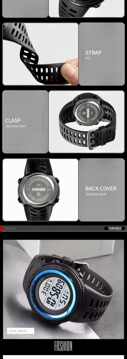 Digital Waterproof Sports type BODY TEMPERATURE MEASURING watch. Full Function, 50 m swimming safe.