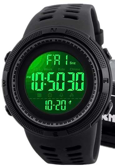 Digital Waterproof Sports type BODY TEMPERATURE MEASURING watch. Full Function, 50 m swimming safe.