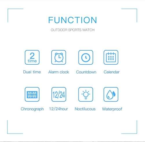 Skmei Digital Full Function Watch, 50 m (5atm) Waterproof, Sports / Outdoor, Luminous night-light