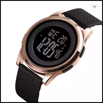 Skmei Slimline Lightweight Metal Case Digital Full function watch, 50 m waterproof, Rose Gold Color