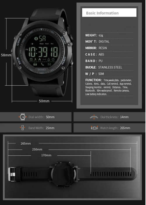 Bluetooth Android / Apple ios, Exercise, 50m Waterproof, Digital Full Function Watch,Quality