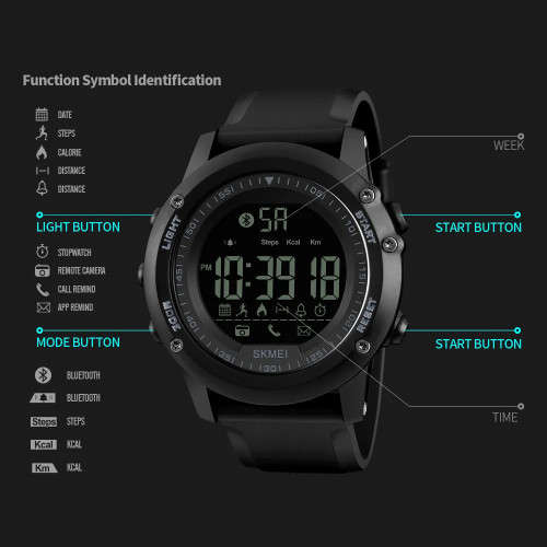 Bluetooth Android / Apple ios, Exercise, 50m Waterproof, Digital Full Function Watch,Quality