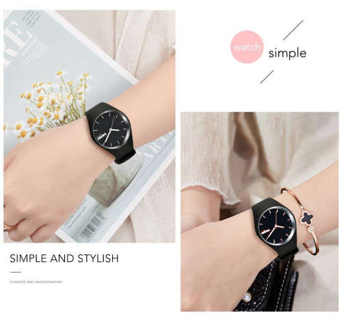 Integral Silicon Case, 30m Waterproof,  Analogue Watch, Quality, White, Red or Black.