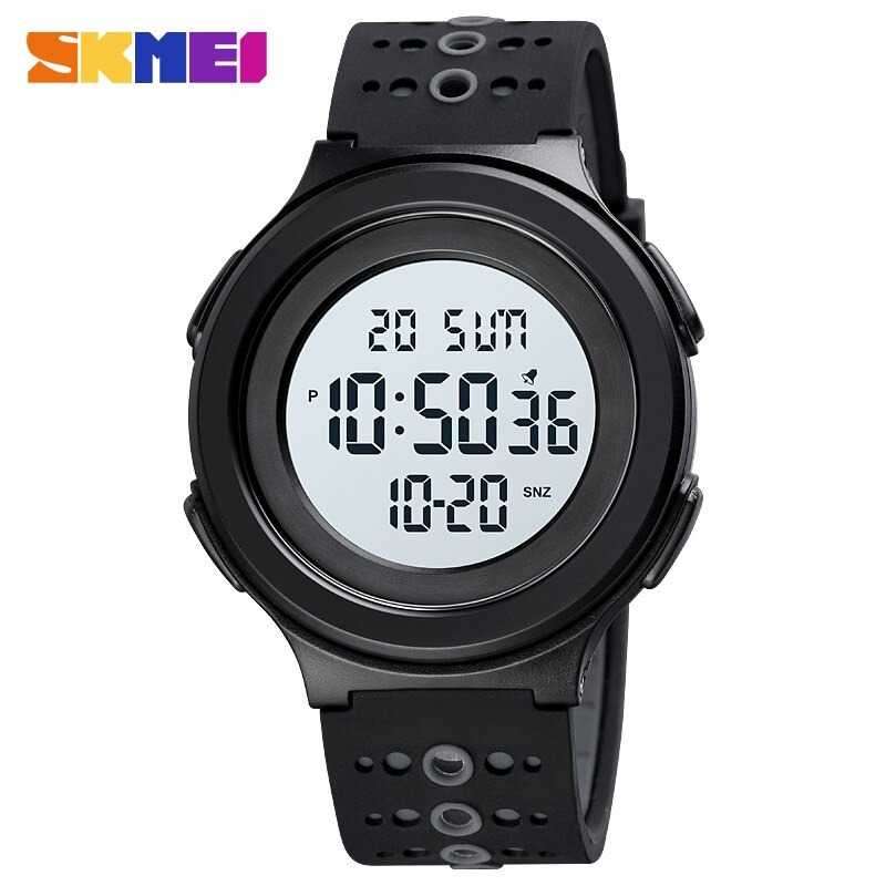 Quality, 50mWaterproof, Large Clear Digits, Genuine Silicone Strap , Dual Time, Luminous night-light