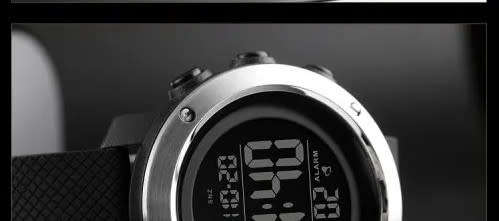 Skmei Stainless Bezel Digital Full Function Dual Time Chronograph 50m waterproof.