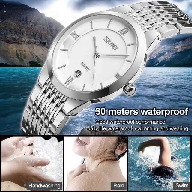 Time/Date Display, 30m Waterproof, Quartz Battery Movement,Quality, Stainless Armband, 3 Color types