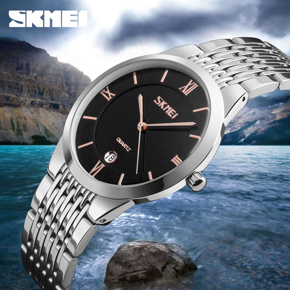 Time/Date Display, 30m Waterproof, Quartz Battery Movement,Quality, Stainless Armband, 3 Color types