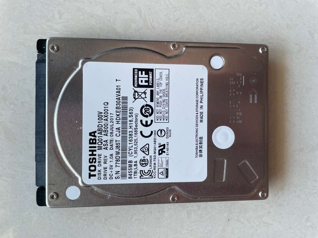1 TB TOSHIBA  1000 GB 2.5inch Hard Drive For Laptop